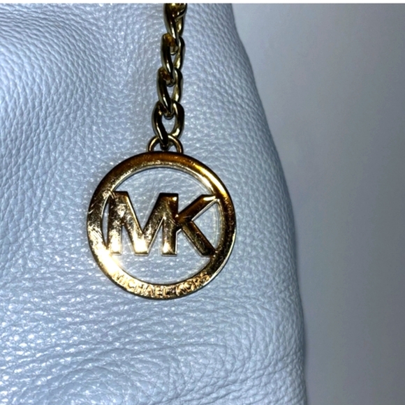 Michael‎ Kors Large Blue Pebbled Leather Jet Set Chain Shoulder Bag EUC - Picture 3 of 12